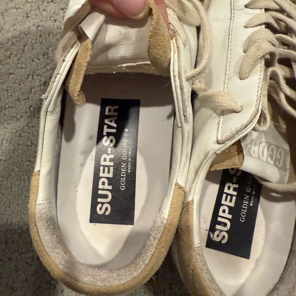 Golden Goose White and Brown Star Sneakers - Picture 2 of 5